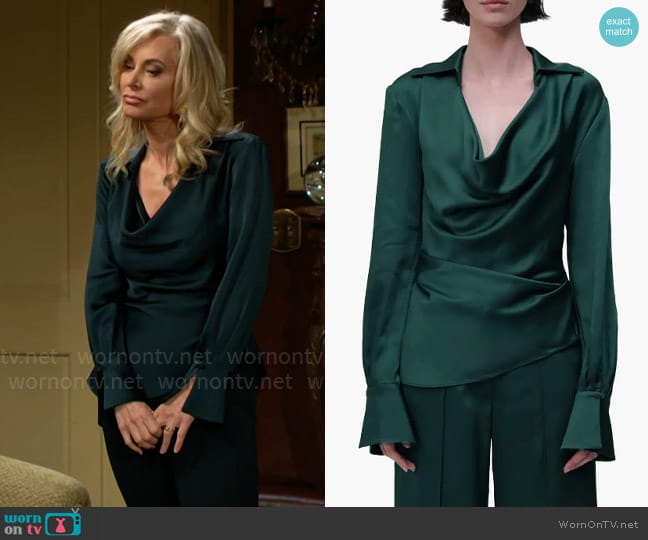 Simkhai Symone Cowl Neck Top worn by Ashley Abbott (Eileen Davidson) on The Young and the Restless