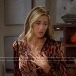 Sloan’s brown key print dress on Days of our Lives