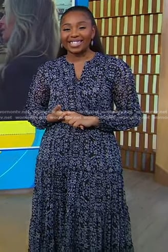 Somara Theodore’s black floral dress on Good Morning America