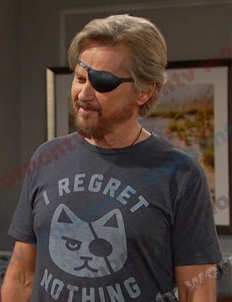 Steve’s I Regret Nothing print tee on Days of our Lives