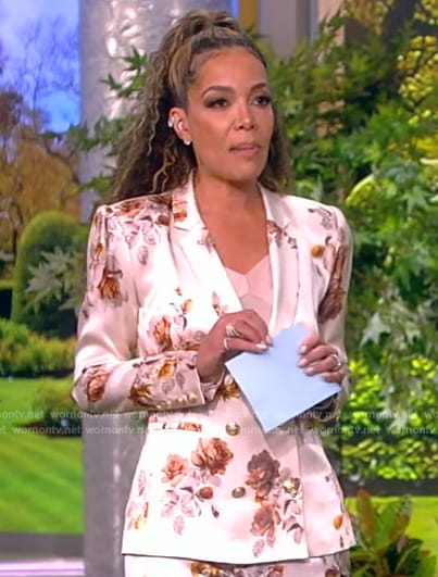 Sunny’s floral print blazer and pants on The View