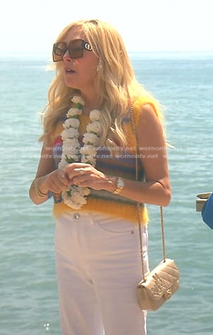 Sutton’s striped mohair vest on The Real Housewives of Beverly Hills