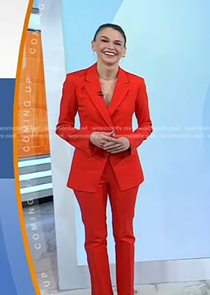 Sutton Foster’s red blazer and pants on Today