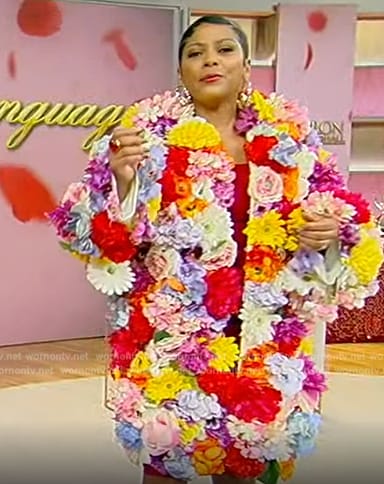 Tamron’s floral bouquet jacket on Tamron Hall Show
