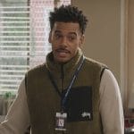 Tariq’s green sherpa vest on Abbott Elementary