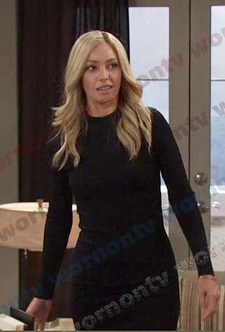 Theresa’s black cutout back mini dress on Days of our Lives