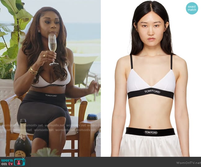 Tom Ford White Signature Bra worn by Nneka Ihim on The Real Housewives of Potomac