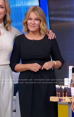 Tory’s black elbow sleeve dress on Good Morning America