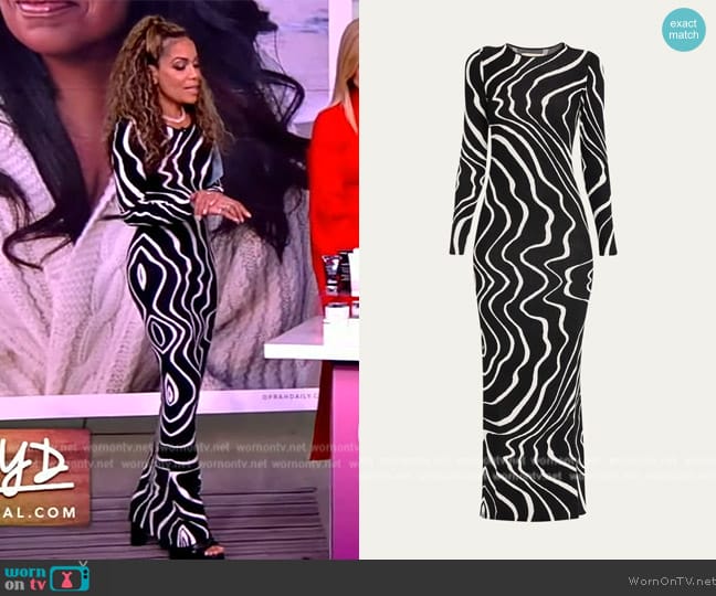Tove Nika Long Sleeve Knit Maxi Dress worn by Sunny Hostin on The View
