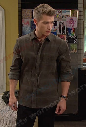 Tripp’s brown plaid shirt on Days of our Lives