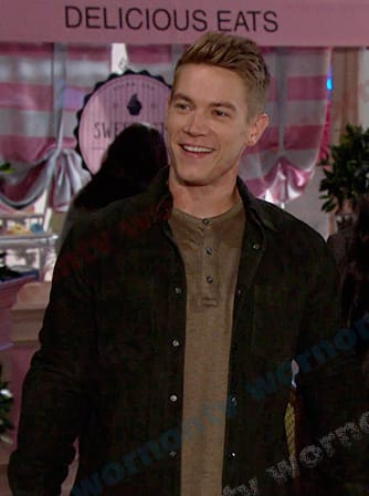 Tripp’s green suede shirt on Days of our Lives