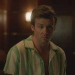 Tripp’s green and white stripe shirt on Death and Other Details