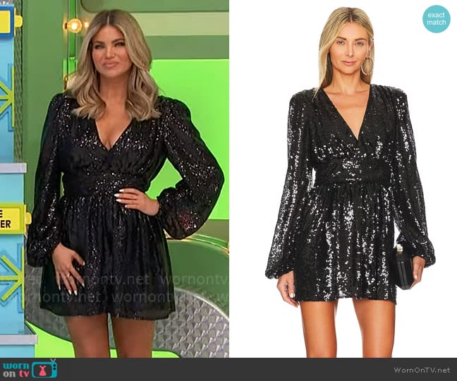 Tularosa Saffron Mini Dress worn by Amber Lancaster on The Price is Right