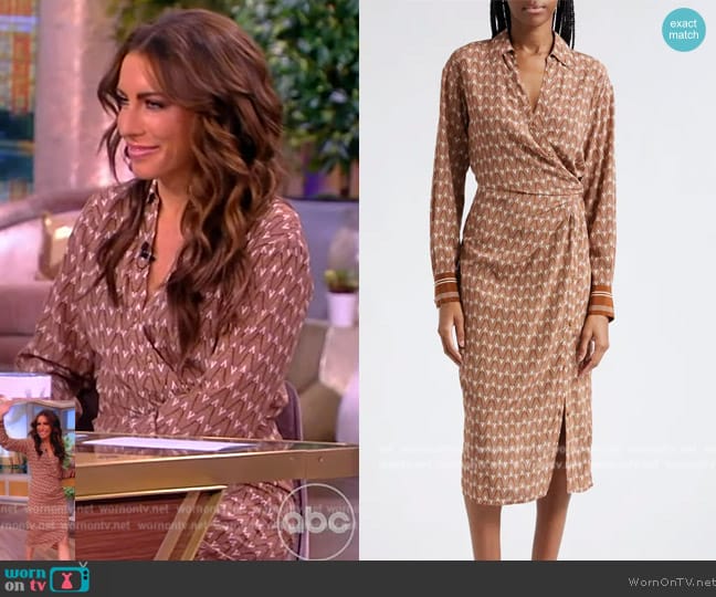 Veronica Beard Wright Long Sleeve Stretch Silk Midi Shirtdress worn by Alyssa Farah Griffin on The View