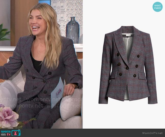 Veronica Beard Lawrence Plaid Dickey Jacket worn by Amanda Kloots on The Talk