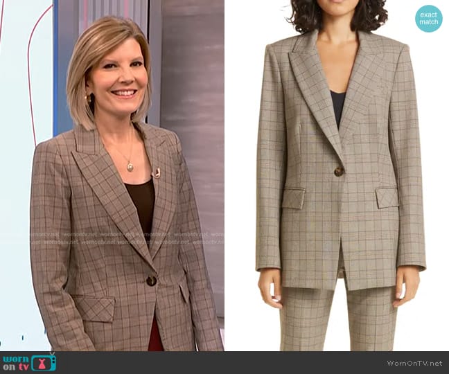 Veronica Beard Dickey Long Tailored Jacket worn by Kate Snow on NBC News Daily