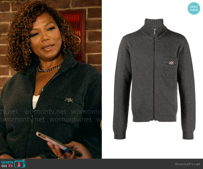 Versace Medusa Biggie Cardigan worn by Robyn McCall (Queen Latifah) on The Equalizer