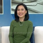 Vicky’s green ribbed dress on Today
