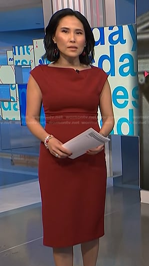 Vicky’s red sheath dress on NBC News Daily