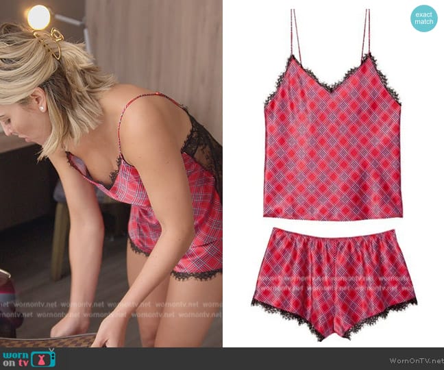 Victorias Secret Stretch Satin Lace Back Cami Set worn by Nicole Martin (Nicole Martin) on The Real Housewives of Miami