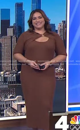 Violeta’s brown ring detail dress on NBC News Daily