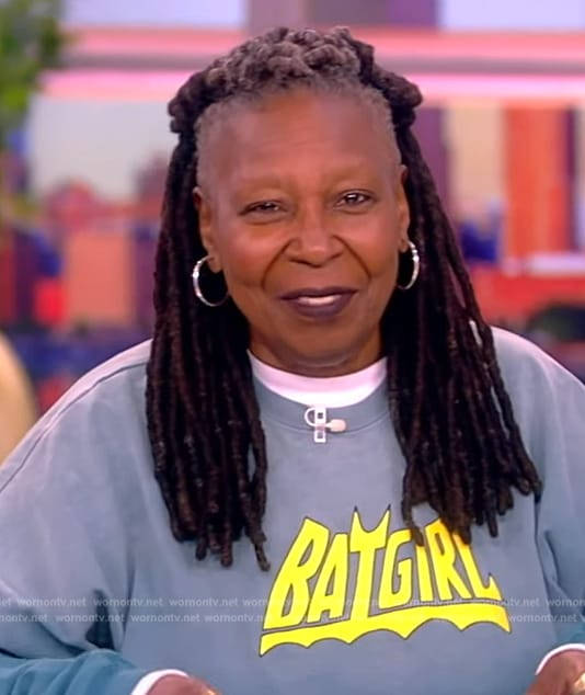 Whoopi’s Batgirl logo sweatshirt on The View