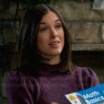 Willow’s purple sweater on General Hospital