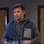 Xander’s navy colorblock fleece vest on Days of our Lives