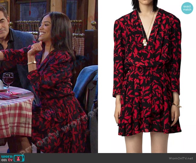 Zadig & Voltaire Rogers V Neck Dress worn by Jada Hunter (Elia Cantu) on Days of our Lives