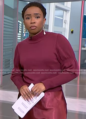 Zinhle’s burgundy sweater on NBC News Daily