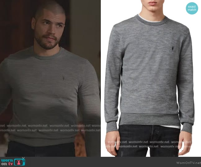 AllSaints Mode Slim Fit Wool Sweater worn by Hugo Diego Garcia  on Death and Other Details