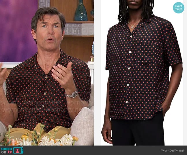 All Saints Stellar Mass Star Print Camp Shirt worn by Jerry O'Connell on The Talk