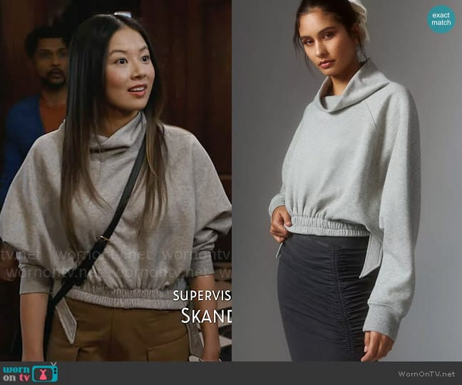 Daily Practice Long-Sleeve Funnel Neck Sweatshirt worn by Sasha (Christine Ko) on Ghosts