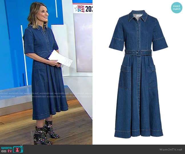 Co Denim Midi Shirtdress worn by Savannah Guthrie on Today