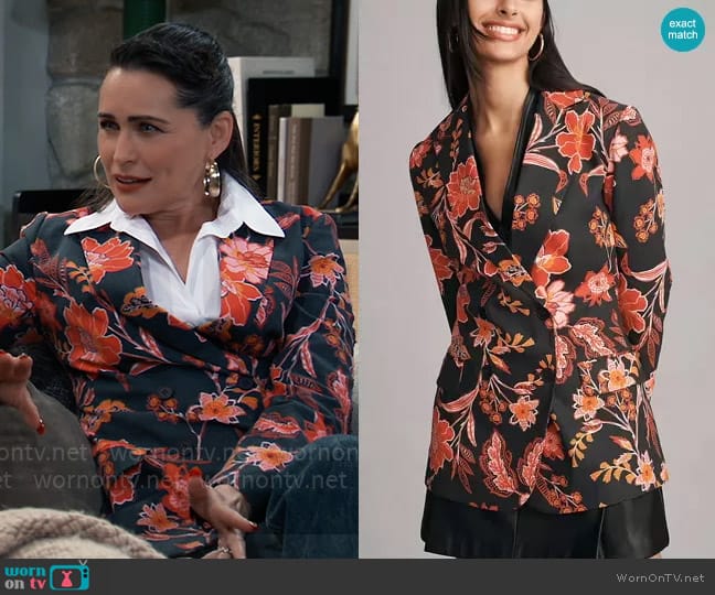 Dolan Left Coast Printed Linen Blazer worn by Lois Cerullo (Rena Sofer) on General Hospital