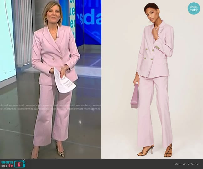 Donna Karan Signature Blazer in Lavender worn by Kate Snow on NBC News Daily