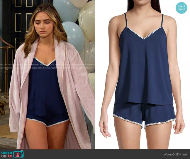 Eberjey Frida Whip Stitch Cami & Shorts Pajama Set worn by Holly Jonas (Ashley Puzemis) on Days of our Lives