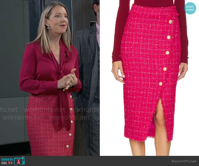 Generation Love Canella Tweed Skirt worn by Nina Reeves (Cynthia Watros) on General Hospital
