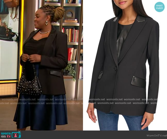 Karl Lagerfeld Sport Blazer worn by Olivia Battle on The Drew Barrymore Show