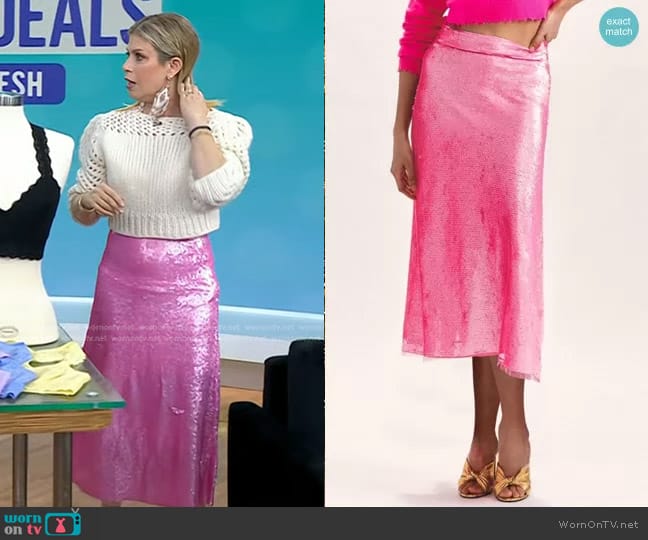 LoveShackFancy Cadena Midi Skirt worn by Jill Martin on Today