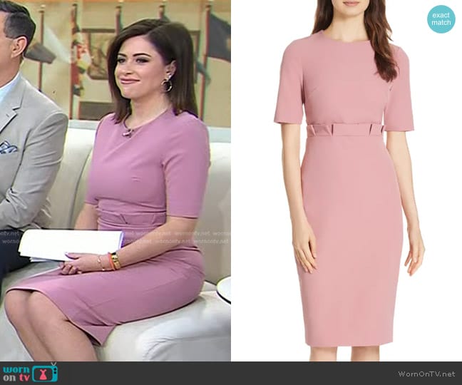 Ted Baker Maggidd Ruffle Waist Pencil Dress worn by Chloe Melas on Today