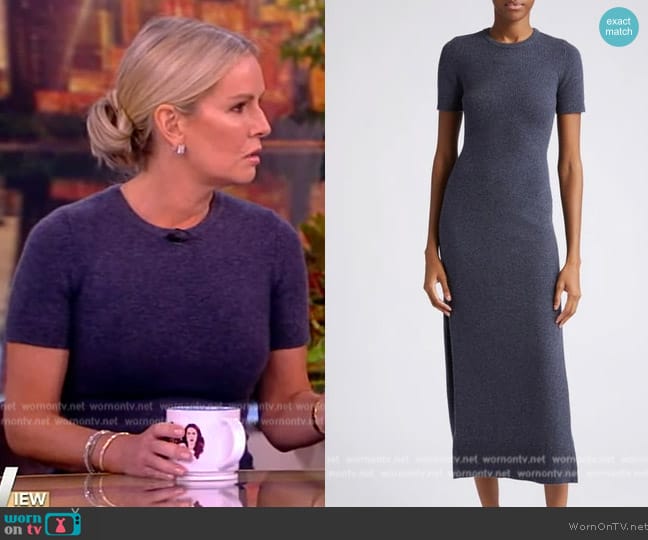 Michael Kors Collection Short Sleeve Stretch Cashmere Sweater Dress worn by Jennifer Ashton on The View