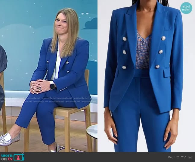 Veronica Beard Miller Double Breasted Dickey Jacket in Cerulean worn by Dr. Shelby Harris on Today