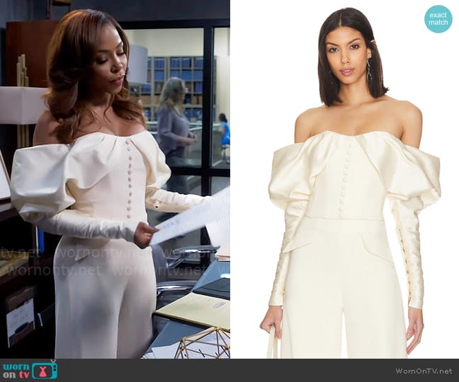 Nafsika Skourti Opera Top worn by Andrea Barnes (Kj Smith) on Tyler Perrys Sistas