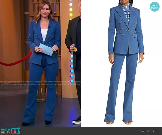 Veronica Beard Naira Denim Dickey Jacket worn by Rebecca Jarvis on Good Morning America