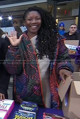 Nicole Dennis-Benn’s printed quilted puffer coat on Today