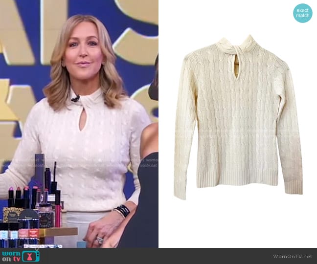 Ralph Lauren Black Label Cashmere Sweater worn by Lara Spencer on Good Morning America