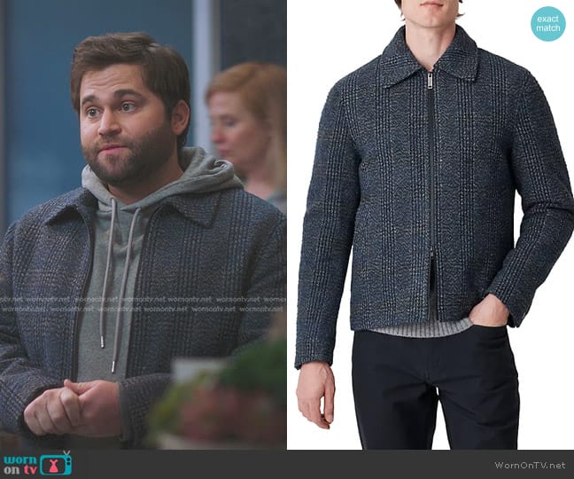Rodd & Gunn Livingston Check Wool Jacket in Blue Stone worn by Levi Schmitt (Jake Borelli) on Greys Anatomy