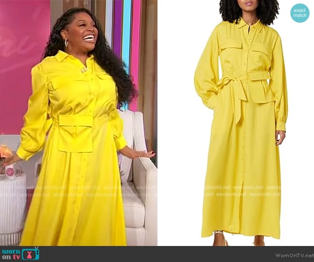 The Drop Passion Fruit Maxi Dress with Utility Belt worn by Sherri Shepherd on Sherri