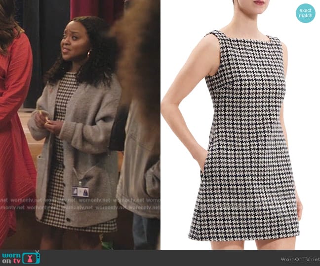 Theory Houndstooth Wool Minidress worn by Janine Teagues (Quinta Brunson) on Abbott Elementary